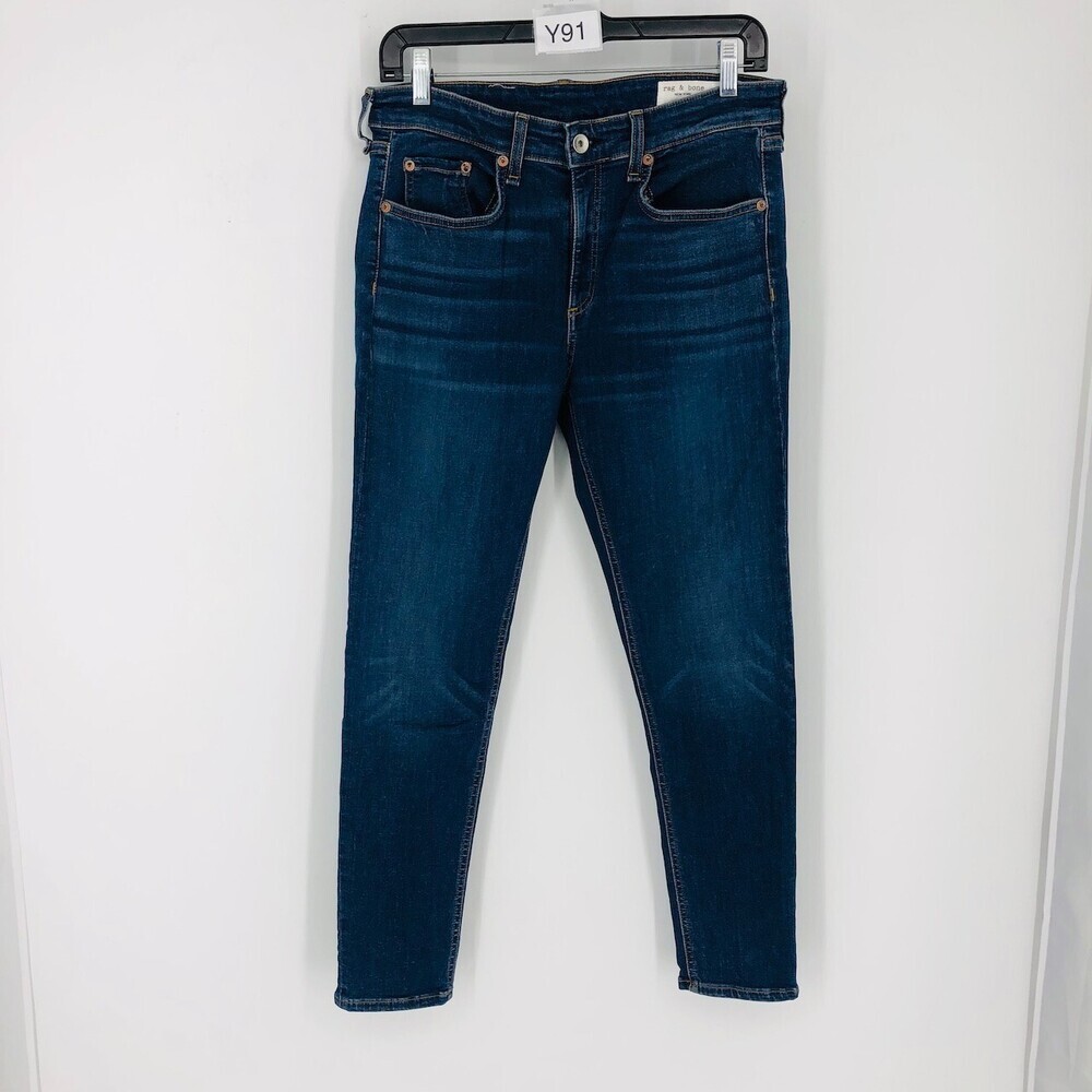Rag & Bone Women's Cate Midrise Ankle Skinny Jean Size 30 Dark Wash Stretch